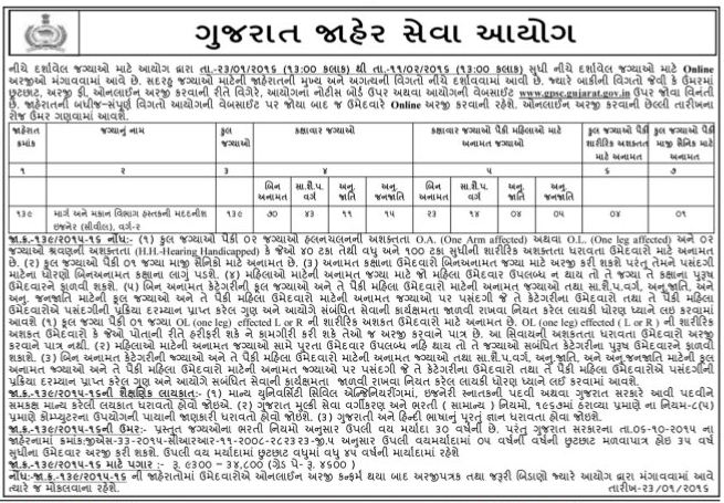 GPSC Assistant engineer Recruitment 2016